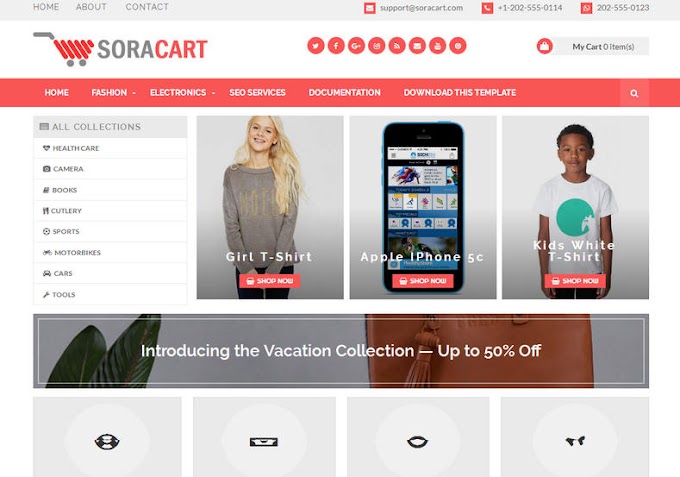 SoraCart Shopping Blogger Template