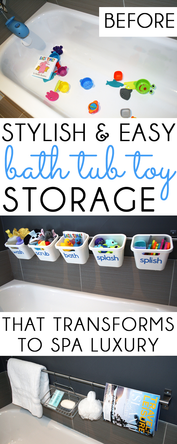 Stylish Bathtub Toy Storage that Transforms for Guest Luxury - Blue i Style
