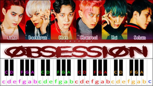 Obsession by EXO Piano / Keyboard Easy Letter Notes for Beginners