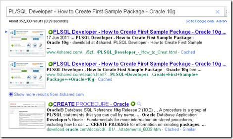 Google search Results