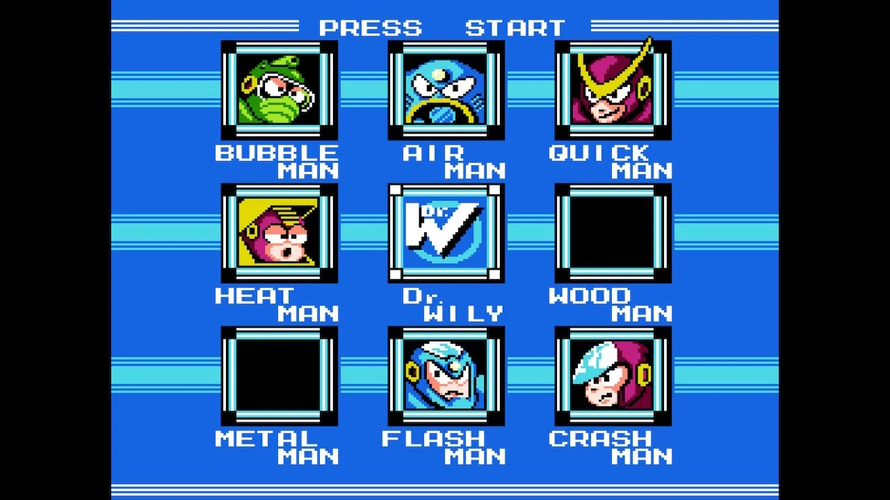 Mega Man 2 (Ekran wyboru poziomów)