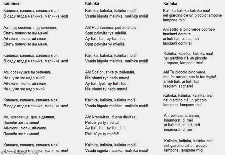 traduzione testo kalinka