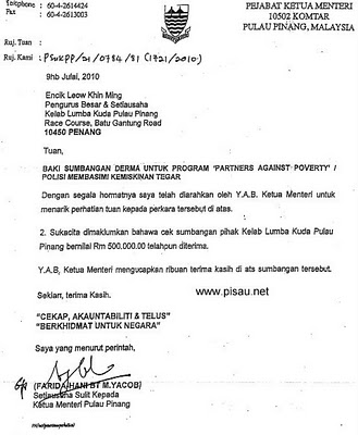 Surat Rasmi Permohonan Pemulangan Wang - Rasmi B