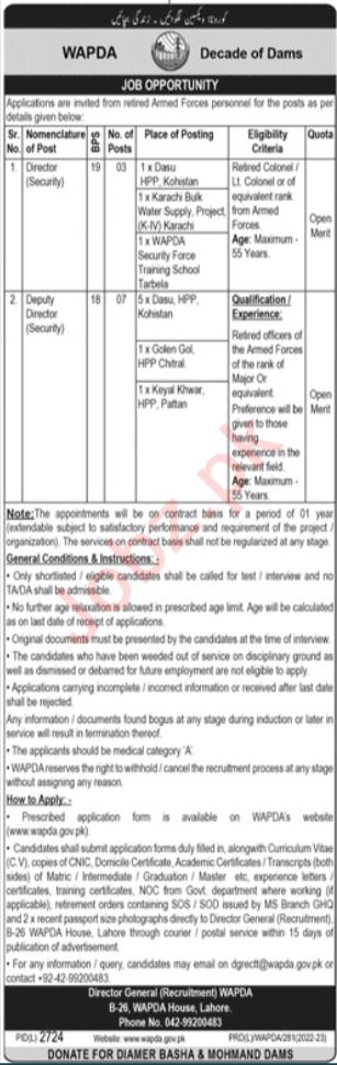 Water and Power Development Authority WAPDA  Jobs in 2023