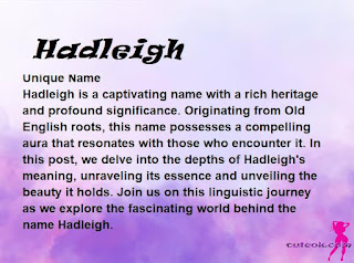 meaning of the name "Hadleigh"