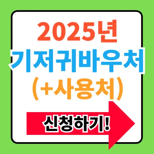 2025년 기저귀바우처 지원대상 신청방법 사용처 잔액조회 총정리