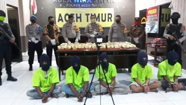 Polres Aceh Timur Tangkap 5 Nelayan Simpan Sabu 45 Kg di 