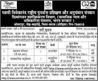 SVNIRTAR Recruitment 2023