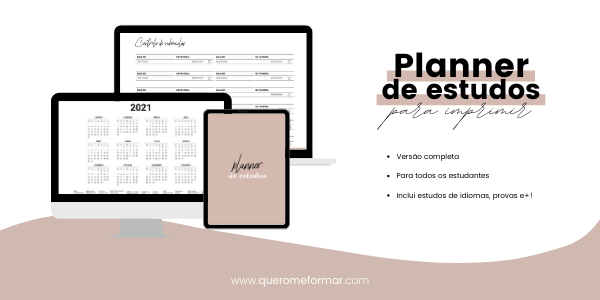 Planner de Estudos para Fazer Download e Imprimir | Completo 2021