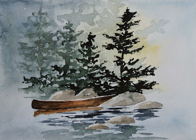 Danielle Beaulieu's watercolour - Dreaming of camping