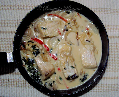 Stewed fish in coconut milk and peppers