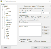 login ssh menggunakan putty