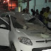 Fachada de prédio cai, atinge carro e deixa mulher ferida em Jacobina