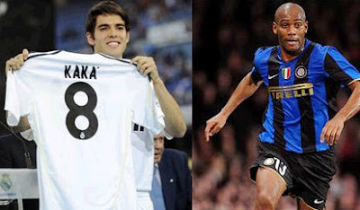 Kaka and Maicon in exchange