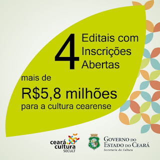 Quatro editais oferecem mais de R$ 5,8 milhões para impulsionar a cultura cearense