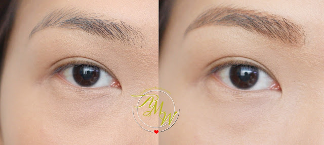 a before and after photo of Revlon Colorstay Eyebrow Liner Review (Light Brown)