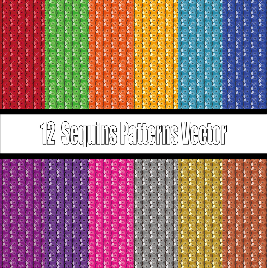 12  Sequins Patterns Vector