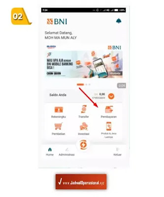 Cara Bayar BFI lewat Mobile Banking BNI