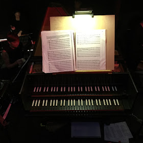 IN REVIEW: the harpsichord played by harpsichordist and conductor JORY VINIKOUR in Chicago Opera Theater's production of Henry Purcell's FAIRY QUEEN, 11 November 2016 [Photo by the author]