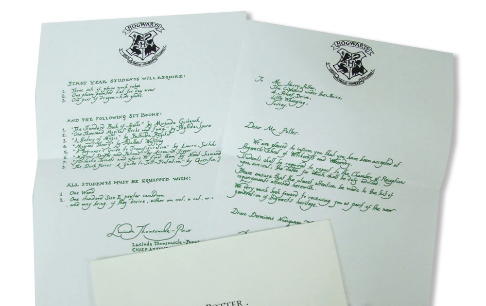 Harry Potter Hogwarts School Carta de Ingreso 