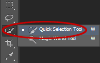 The Quick selection tool.