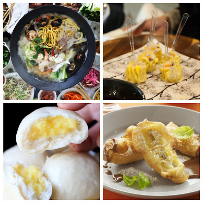 chinese recipes food steamboat hotpot siu mai dumplings custard milk buns banana fritters