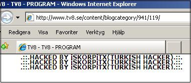 TV8 hackades av turkar.