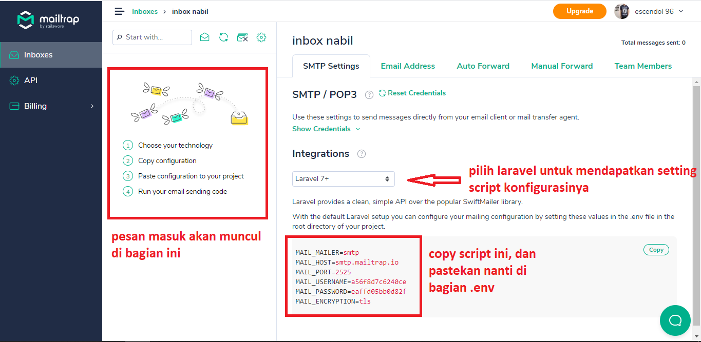 Mengirim email di laravel