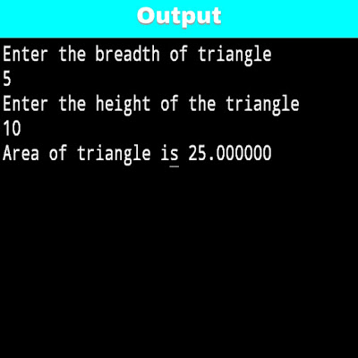 C Program To Find Area Of Triangle