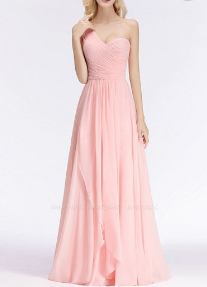 One-shoulder Sleeveless Bridesmaid Dress–Price: US$ 99.00 