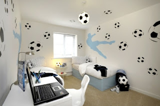 wandgestaltung jugendzimmer fußball