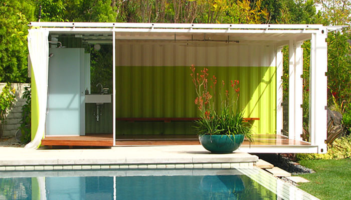 Shipping Container Homes: IC Green Container Pool Changing Room