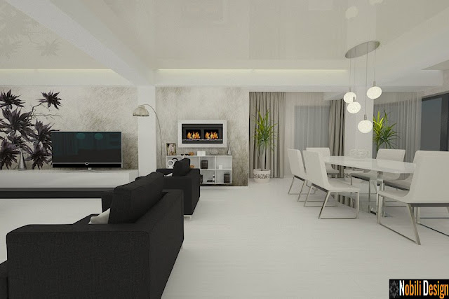 Design interior living modern open space - Amenajari interioare case in Constanta