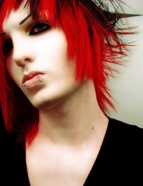 red and black hairstyles. Labels: lack and red hair,