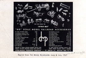 "Dyna-Mo"; 75 South Street; Advertisement; Advertising Flyer; Advertisement; Catalogue Image; DMP; Dyna Models; Dyna-Mo; Dyna-Model Products Company; HO Scale Model Railroad Accessories; Model Railway Accessories; New Jersey; Oyster Bay; Railroad Accessories; Railroad Stuff; Railway Models; Railway Scenics; Small Scale World; smallscaleworld.blogspot.com;