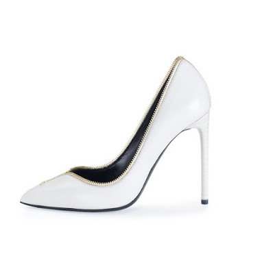  Tom Ford White Leather Trim High Heeled Pumps