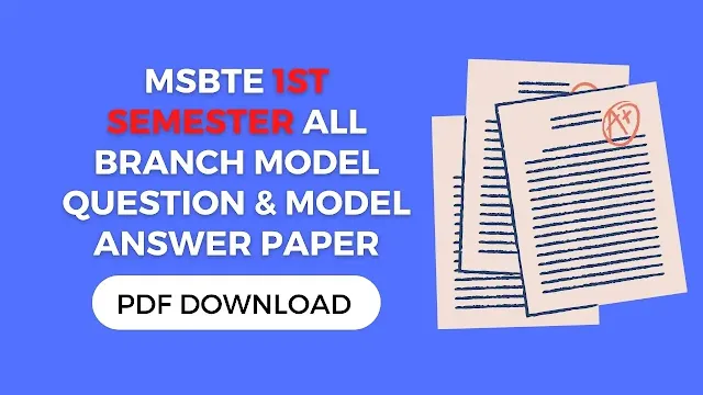 MSBTE 1st Semester all Branch model Question & Model Answer paper pdf download