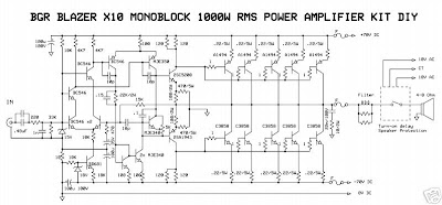 Rangkaian Power Amplifier Blazer 1000 Watt