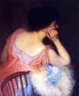 Marion Boyd Allen - Portrait of a Lady in a Pink Dress