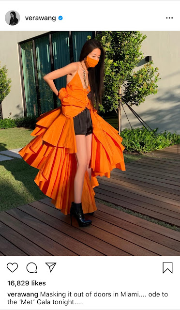 Vera Wang Orange Dress matching mask