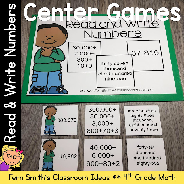 Click Here to Download this 4th Grade Math Read and Write Numbers Center Games To Use in Your Classroom Today!