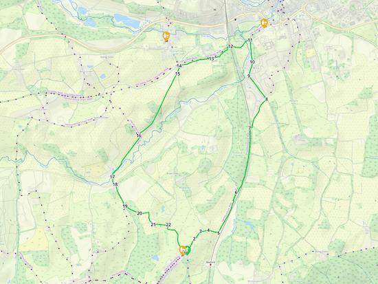 Map for Walk 194: Bayford N Loop