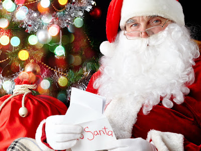 foto de santa claus con carta