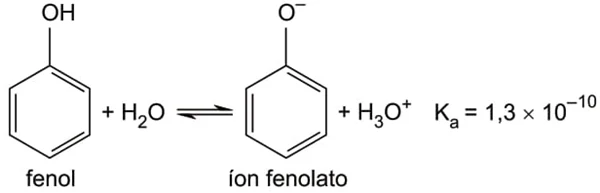 FAMERP 2021: O fenol é uma substância de caráter ácido, que sofre ionização de acordo com a equação a seguir.