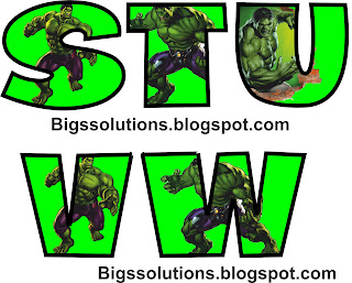 alphabet hulk, green marvel alphabet hulk desing