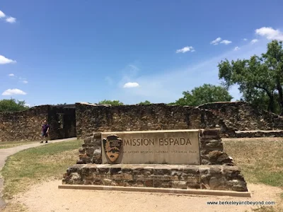 sign at Mission Espada in San Antonio Missions National Historical Park in San Antonio, Texas