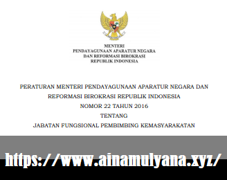 Permenpan RB Nomor 22 Tahun 2016 Tentang Jabatan Fungsional Pembimbing Kemasyarakatan