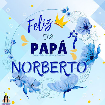 Solapín Feliz Día del Padre - Nombre Norberto para imprimir gratis
