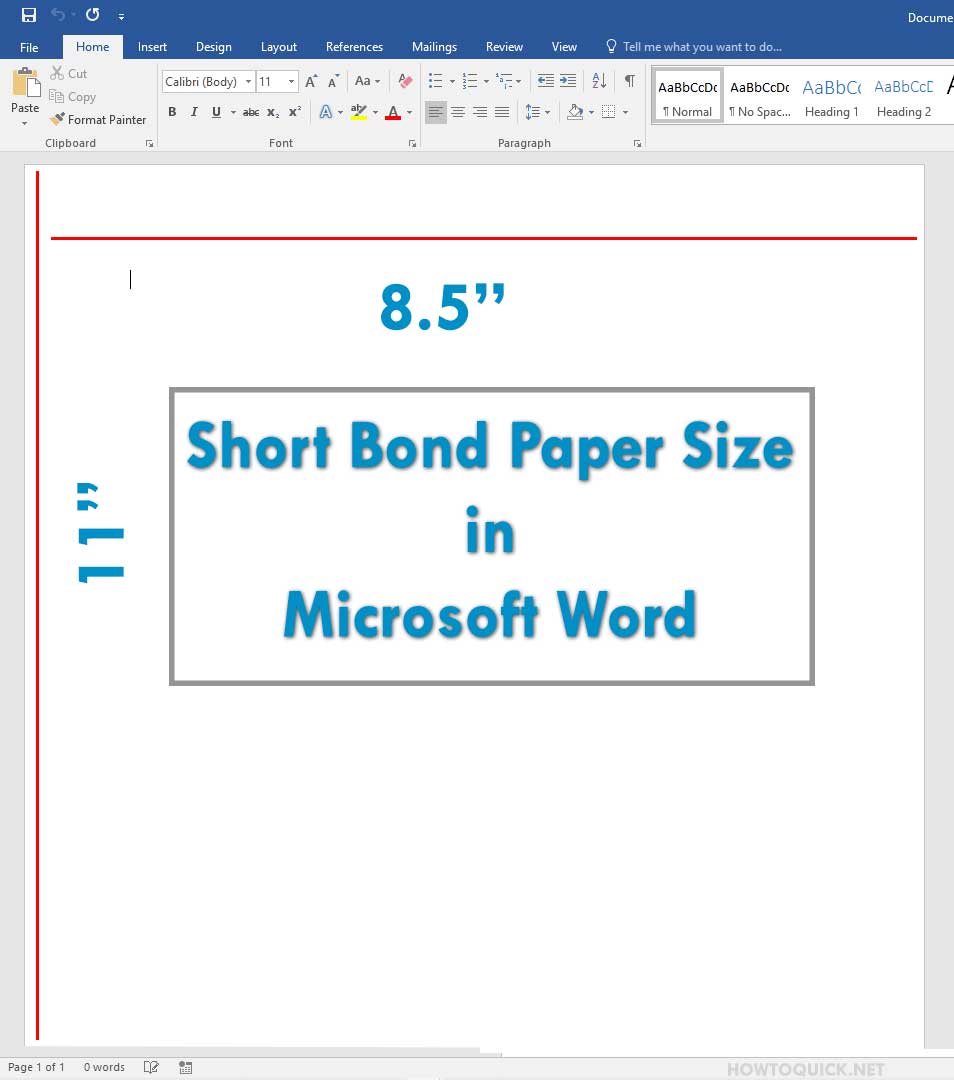 Short Bond Paper