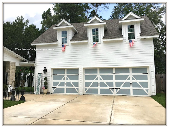 Patriotic Home Decor-4th of July- Farmhouse Garage-Flags-Front Porch-From My Front Porch To Yours